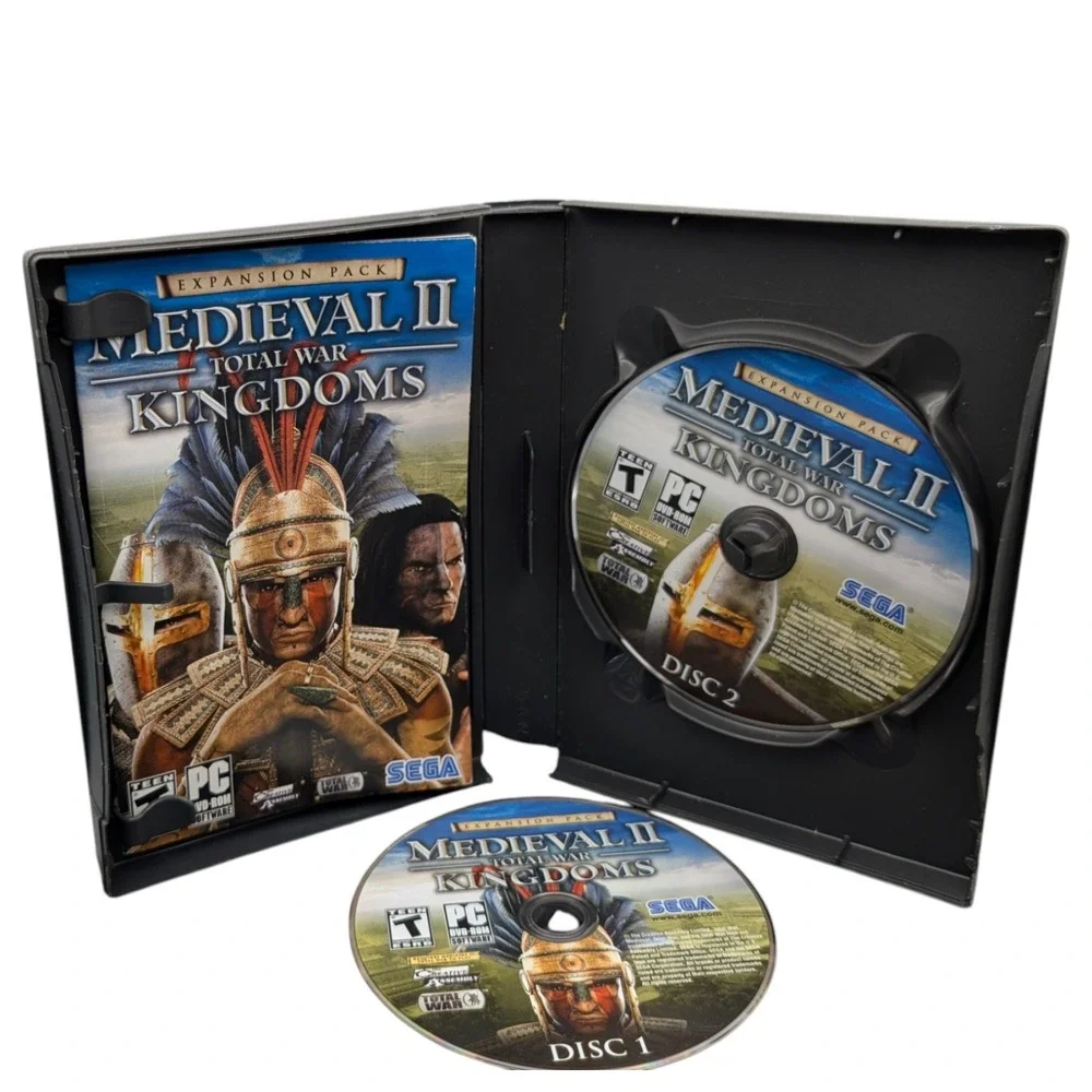 Medieval II Total‎ War PC Game & Kingdoms Expansion Pack Complete Set